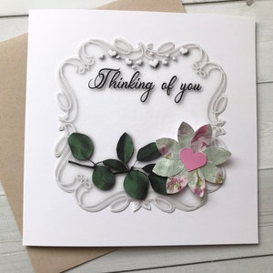 Floral Thinking of You Card: Handmade Dimensional Flower