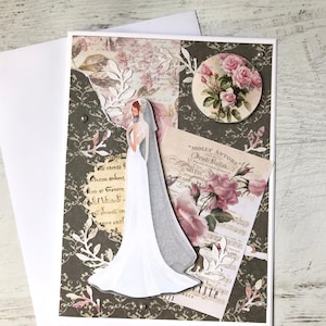 Handmade Collage Bride-to-Be Card: Bridal Shower, Wedding Shower