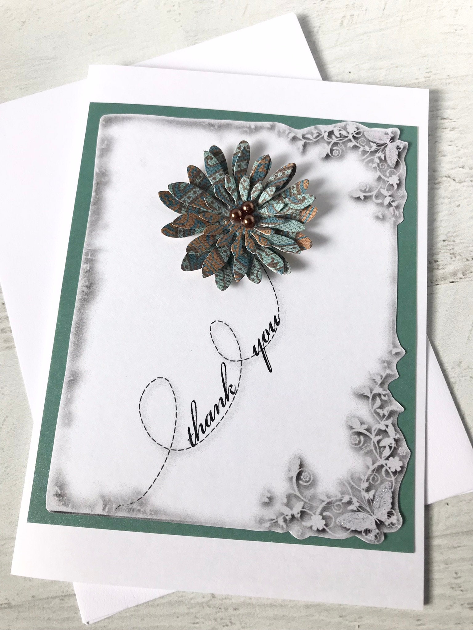 Floral Thank You Card, Appreciation Card, 3D Card, Thank You Note, Gift