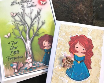 Princess Card, Little Princess Birthday with 5x7in frameable Keepsake