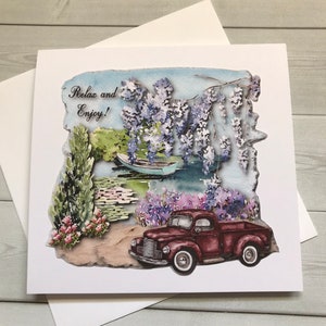 Red Truck Retirement Card: Nature-Inspired Congratulations