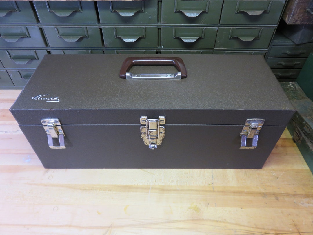 Vintage Kennedy Tool Box Brown Metal S19 W/ Removable Carry Etsy