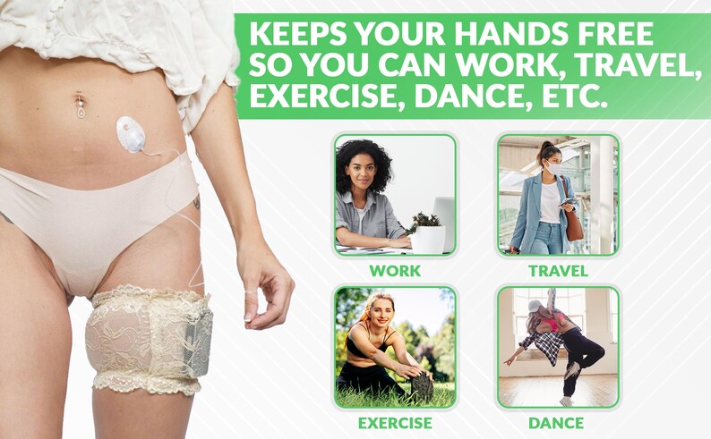 Ivory Lace Insulin Pump Garter with Discreet Thigh Pocket, Bridal Accessory, Lavalier Pouch