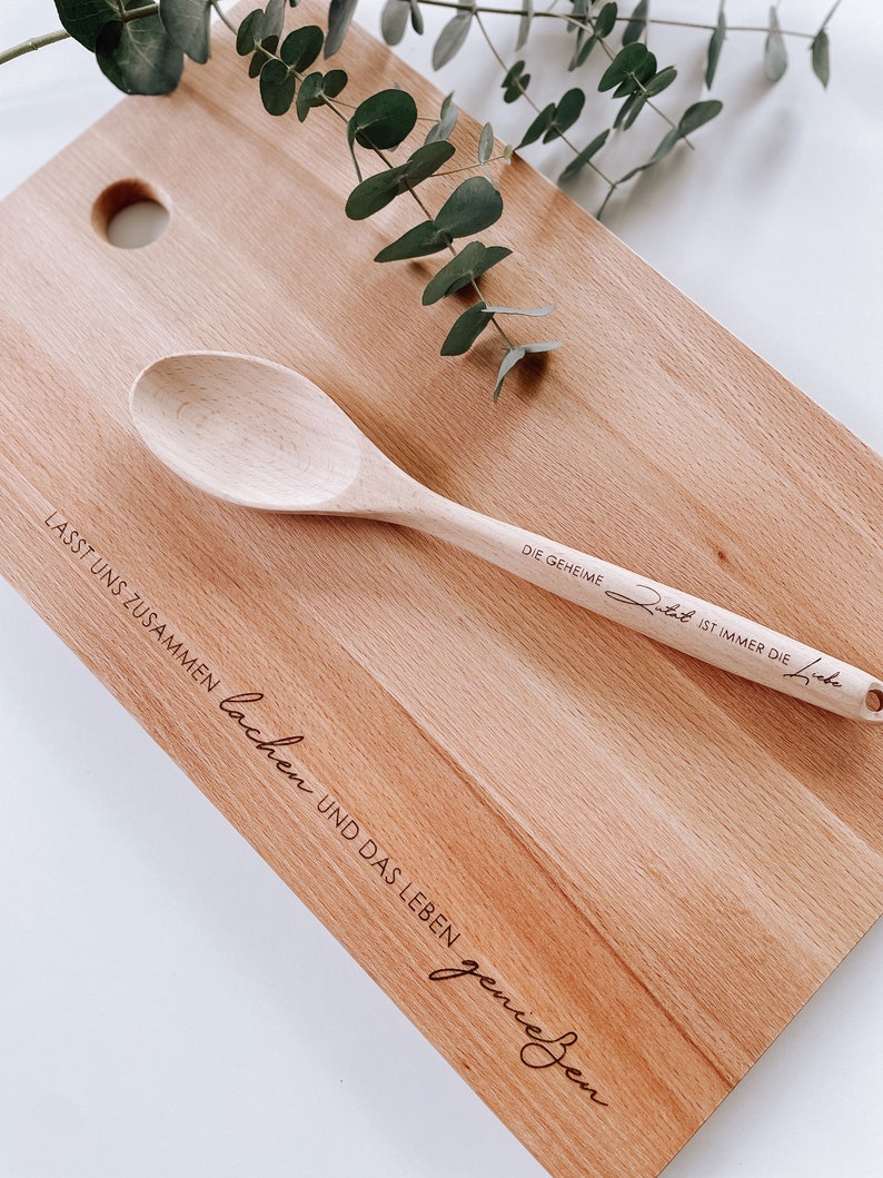 Kochlöffel personalisiert Küchenhelfer aus Holz Hochzeitsgeschenk Muttertag Einzug Mitbringsel Bild 5