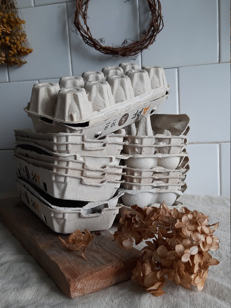 Egg Cartons Box Trays Empty Reused Recycled Paper Pulp Boxes Etsy