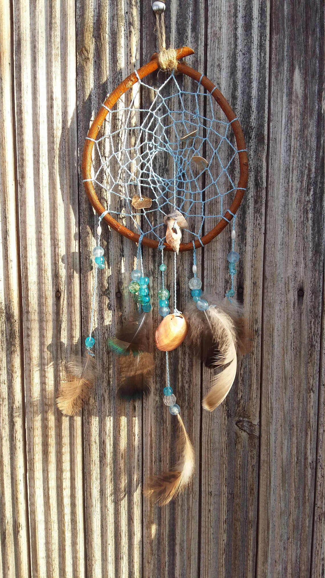 Blue Dream Catcher Wall Decor Boho Beach Wedding Dreamcatcher Etsy