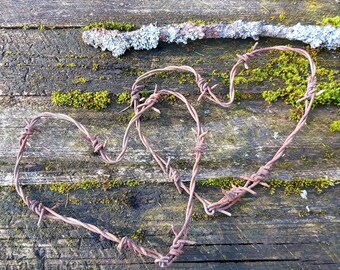 Wedding Decor Rustic Home Decor Entwined Barbed Wire Hearts Gift Wedding Hearts Reclaimed Barbed Wire Barb Wire Heart Barbed Wire