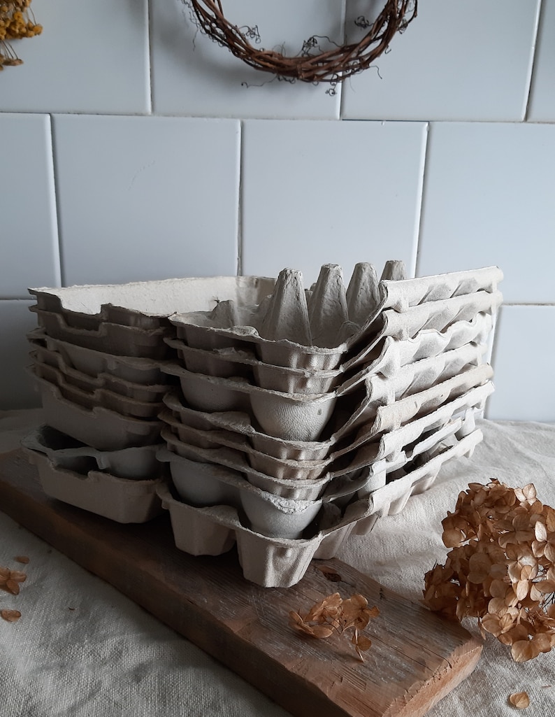 Egg Cartons Box Trays Empty Reused Recycled Paper Pulp Boxes Etsy