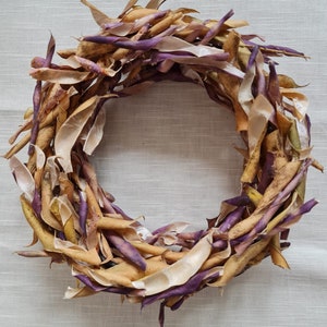 door wreath table wreath wall decor from natural beans pods biodegradable primitive natural unique home decor  country farmhouse design
