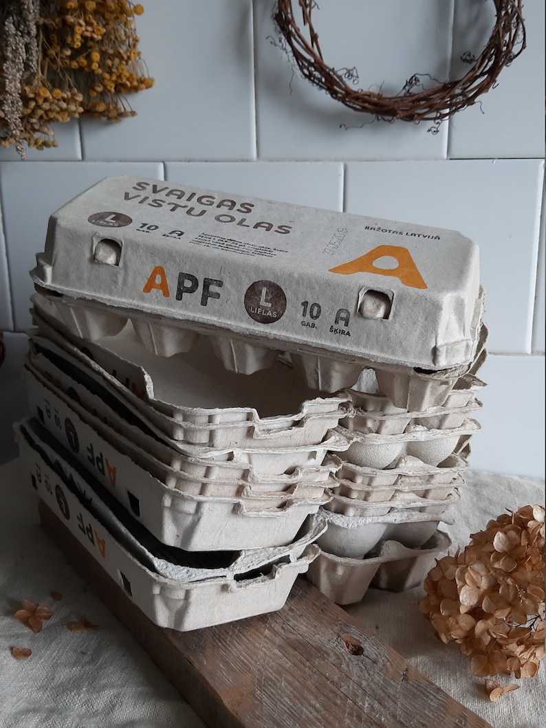 Egg Cartons Box Trays Empty Reused Recycled Paper Pulp Boxes Etsy