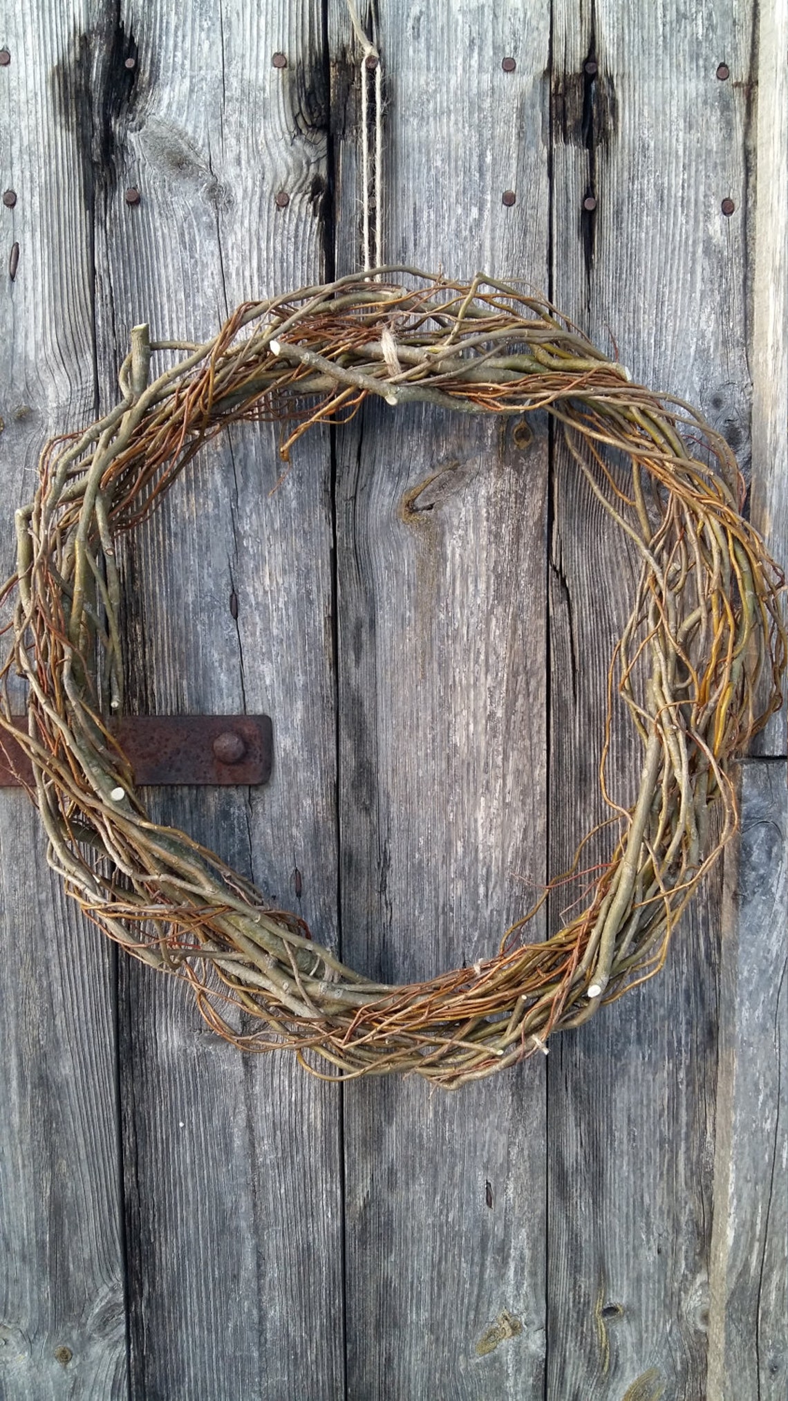 Curly Willow Wreath Hoop Natural Twisted Willow Tree Twigs Etsy