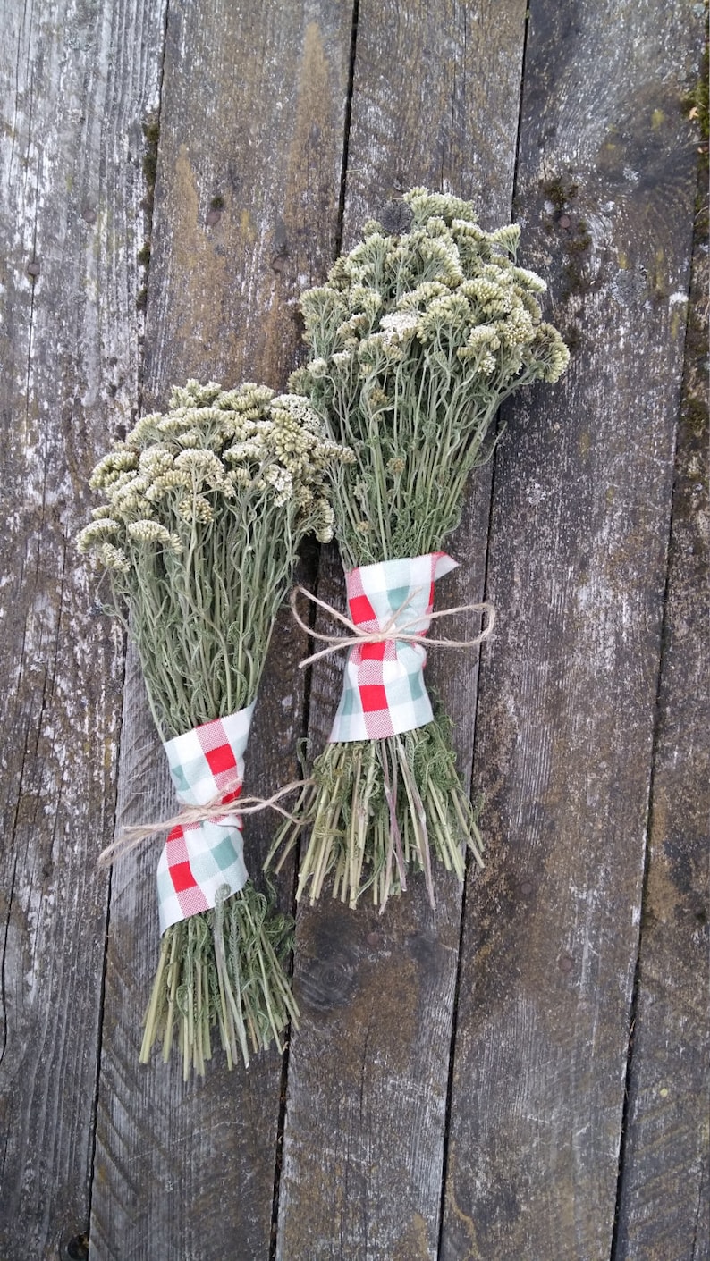 Rustic dried flower bouquet yarrow achillea millefolium common Etsy