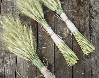 wedding bouquet dried wheat dried flower bouquet the bride bouquet 2 bridesmaids maid of honor bouquet rustic home decor farm wedding