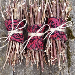 wild black currant twigs wood branches sticks botanical herb rustic home decor primitive bundle of scented twigs spiritual magickal rituals