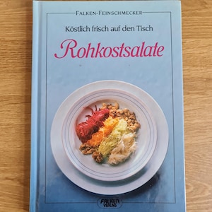 料理本 古いビンテージ本 サラダ作りのレシピ ドイツ語 Kochbuch レストランのヘルプと装飾 古い料理本のコレクション ベジタリアン料理
