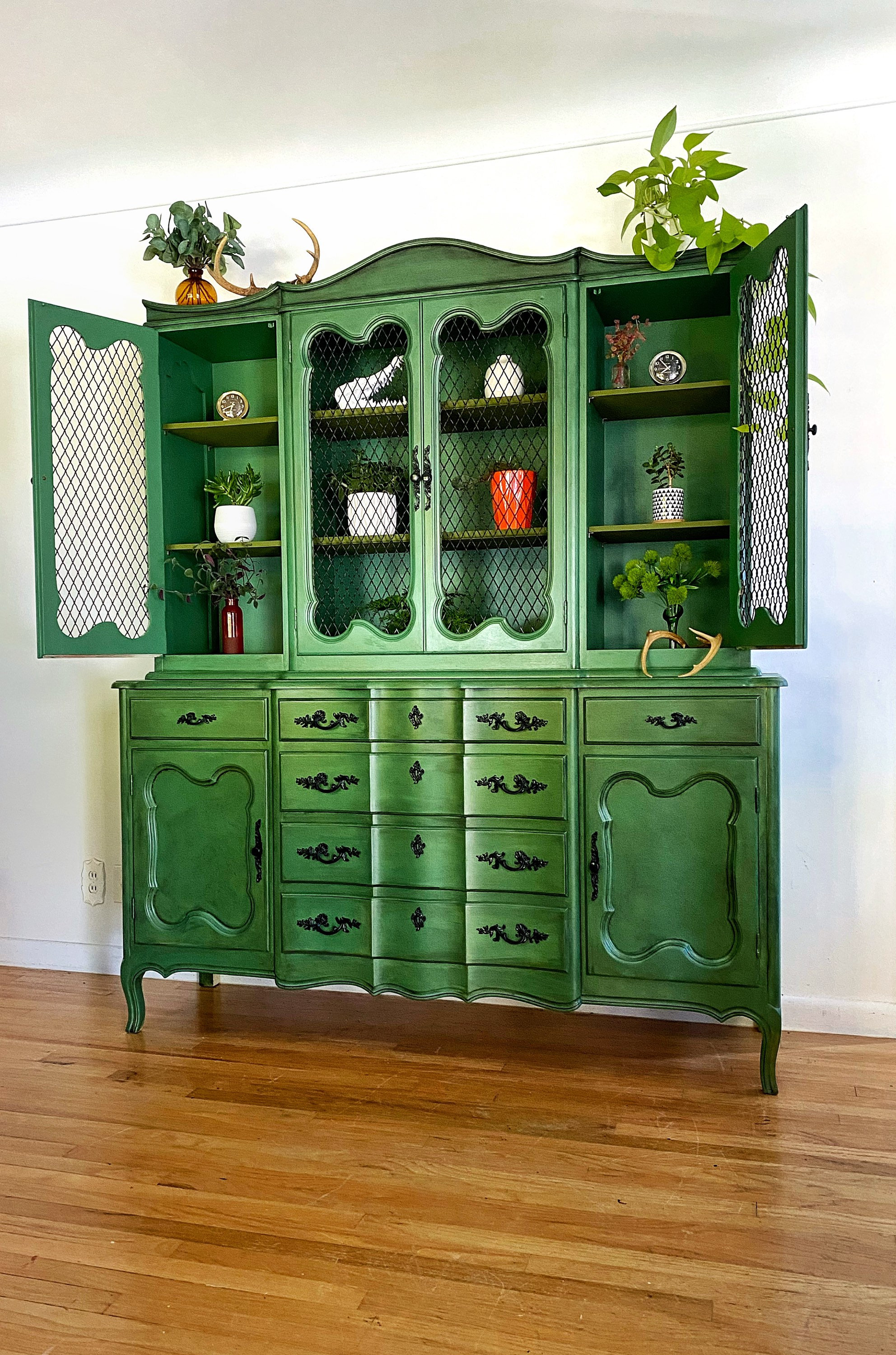 Lovely Lime Green China Cabinet