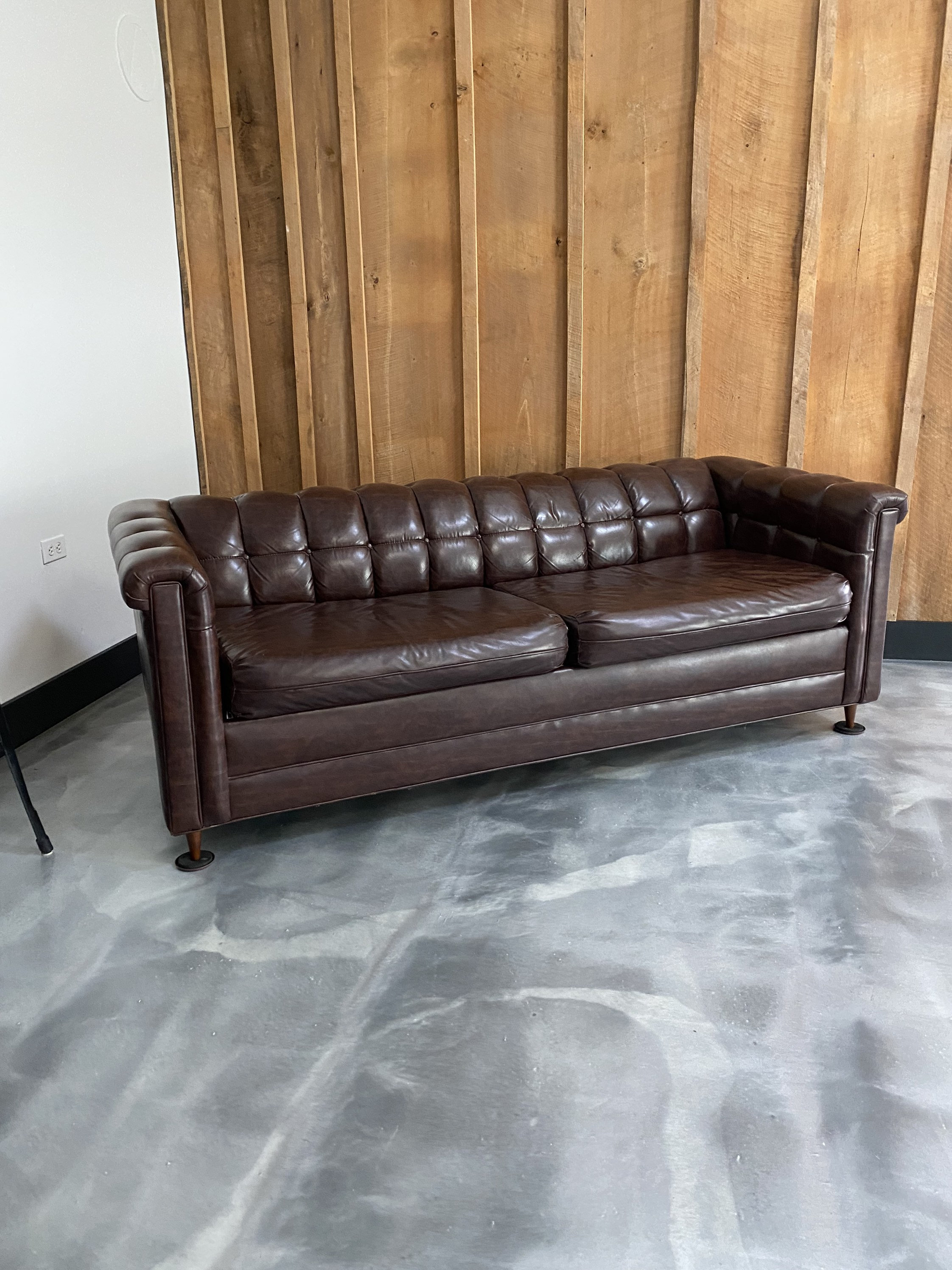 Low Profile Mid Century Chesterfield Vinyl Tufted Sofa Bed - Etsy