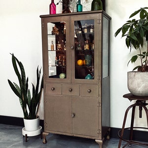 Antique steel medical cabinet dental cabinet