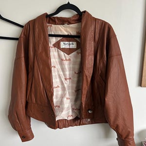 Vintage Martinelli Brown Leather Vintage 80s Jacket with Pockets