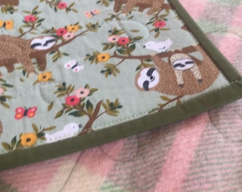 Darling Sloth Upcycled Vintage Wool Blanket