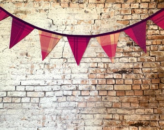 Bunting from Upcycled Vintage Wool Blanket