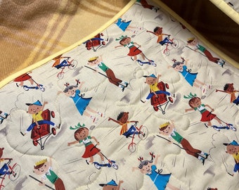 Quilted Vintage Woollen Upcycled Blanket - Play is Fun