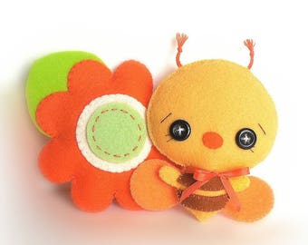 Bumble Bee PDF cucito modello-ape giocattolo-fai-da-te-asilo nido arredamento-feltro modello giocattolo-download istantaneo-ape ornamento-giocattolo mobile del bambino-feltro insetti-peluche