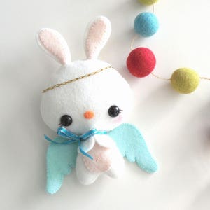 Bunny Angel-Christmas Ornament-Angel ornamento-PDF Sewing Pattern-Ornamento modello-Calza stuffer-feltro ornamento modello-Progetto fai da te
