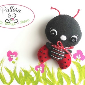 Ladybug PDF sewing pattern-DIY-Nursery decor-Ladybird toy pattern-Instant download-Ladybug ornament-Baby's mobile toy-Garden bug ornaments image 3