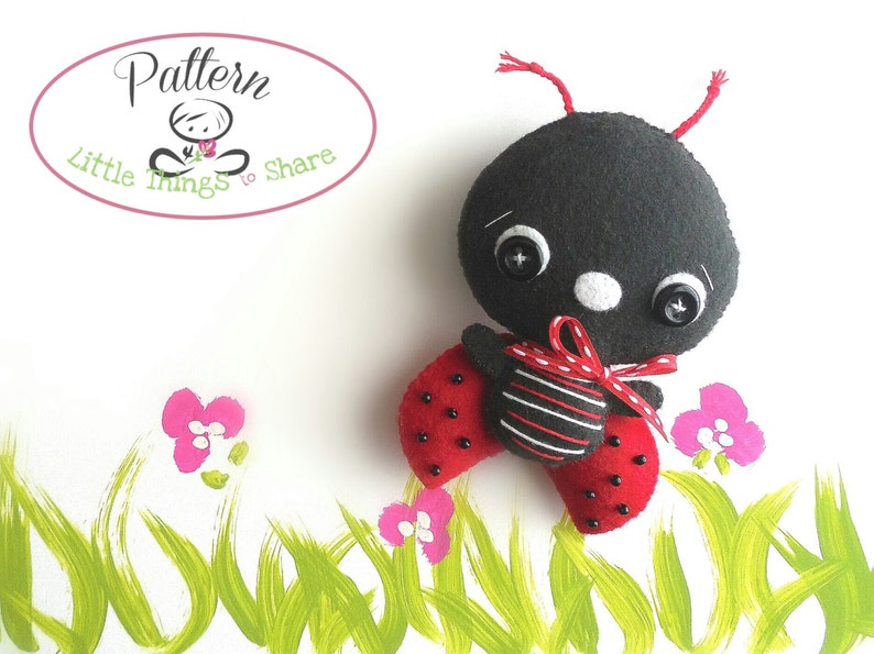 Ladybug PDF sewing pattern-DIY-Nursery decor-Ladybird toy pattern-Instant download-Ladybug ornament-Baby's mobile toy-Garden bug ornaments image 3