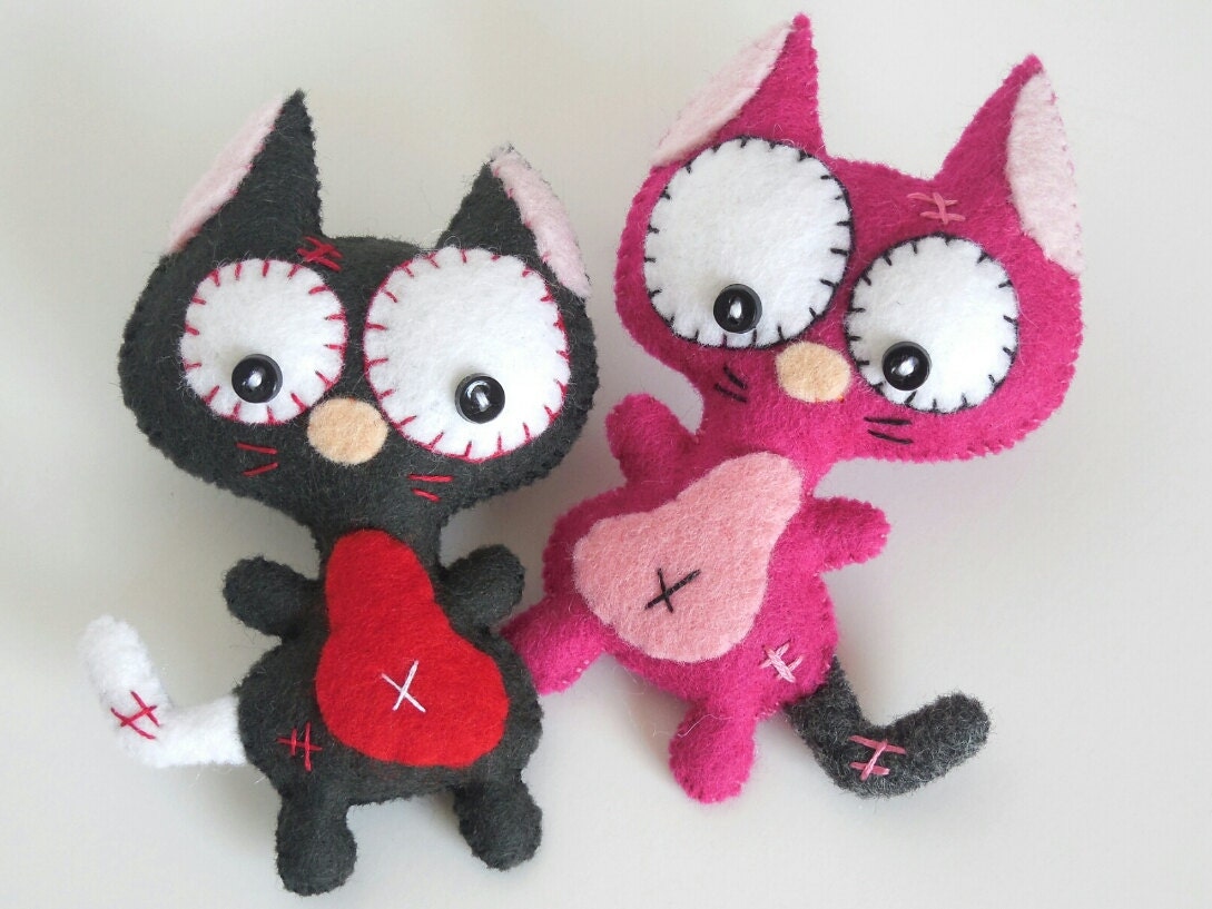 Mini Cat- PDF Sewing Patterns-cute Cat Toy-handmade Plush Cat-felt Cat ...