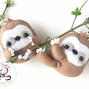 ぽっちゃりナマケモノ - PDF パターン - 赤ちゃんナマケモノ - DIY プロジェクト - 野生動物 - 保育園の装飾 - 即時ダウンロード - 赤ちゃんのモバイルおもちゃ - かわいいナマケモノ - フェルトの動物