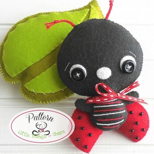 Ladybug PDF sewing pattern-DIY-Nursery decor-Ladybird toy pattern-Instant download-Ladybug ornament-Baby's mobile toy-Garden bug ornaments image 2