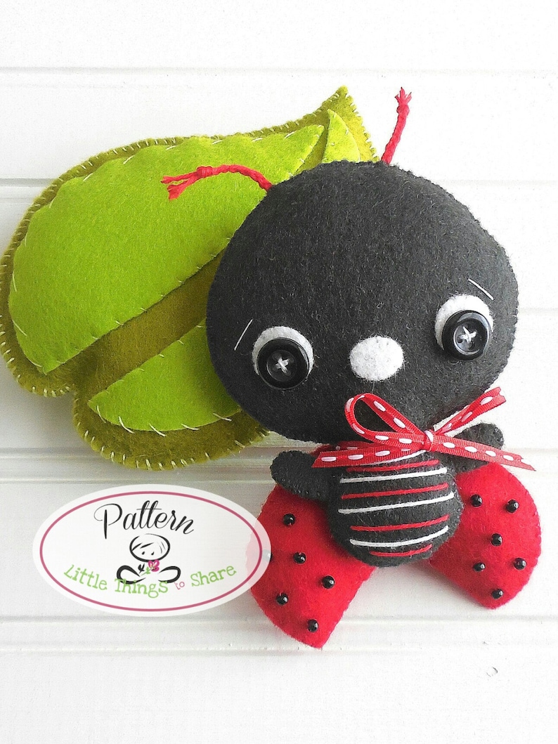 Ladybug PDF sewing pattern-DIY-Nursery decor-Ladybird toy pattern-Instant download-Ladybug ornament-Baby's mobile toy-Garden bug ornaments image 2