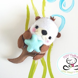 Bubble the Sea Otter PDF pattern-Sea animal toy-DIY-Nursery decor-Instant download-Baby's mobile toy-Cute Sea toy-Sea creatures image 2