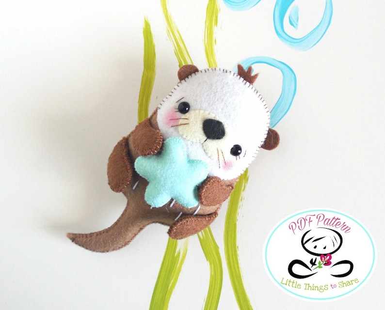 Bubble the Sea Otter PDF pattern-Sea animal toy-DIY-Nursery decor-Instant download-Baby's mobile toy-Cute Sea toy-Sea creatures image 2