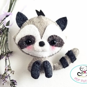 Bébé raton laveur, patron PDF, téléchargement immédiat, décor de pépinière animaux des bois