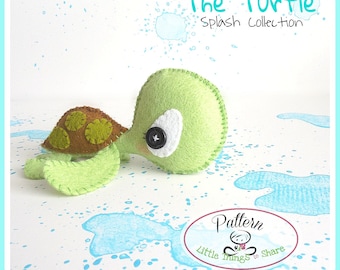 The Turtle PDF pattern-Sea animal toy-DIY-Nursery decor-Instant download-Baby&#39;s mobile toy-Cute Sea turtle toy-Felt turtle-Sea creatures