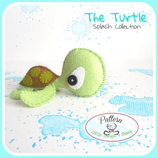 The Turtle PDF pattern-Sea animal toy-DIY-Nursery decor-Instant download-Baby's mobile toy-Cute Sea turtle toy-Felt turtle-Sea creatures