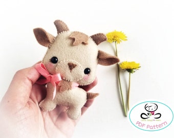 Rita the Goat-PDF Sewing Pattern-DIY-Felt goat-Toy Pattern-Cute goat-Nursery Decor-baby goat ornament-Baby's mobile toy-Farm animals