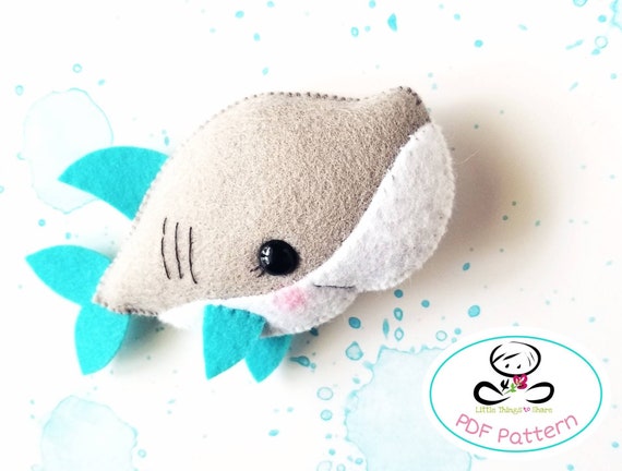 Little Shark Pdf Pattern Sea Animal Toy Diy Baby Shark Nursery Etsy