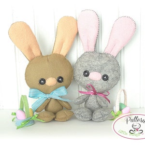 Baby Bunny PDF Pattern-Easter Bunny sewing pattern-Cute Rabbit plush toy-Easter present-Baby shower present-Felt Bunny-Felt animals