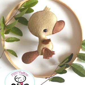 Baby Platypus PDF sewing pattern-DIY-Platypus toy pattern-Australian animals-Nursery decor-Instant download-Baby's mobile toy-Felt Animals image 4