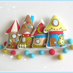 Christmas Village-PDF Pattern-Felt Christmas Ornaments-Christmas Cottage-Christmas Advent Calendar-Christmas Garland-Felt Gingerbread Houses image 6