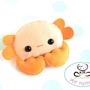 Greg the Crab PDF pattern-Sea animal toy-DIY-sea life mobile-Nursery decor-Instant download-Cute crab plush toy-Sea life