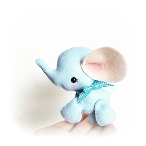 Baby Elephant PDF sewing pattern-DIY-Elephant toy pattern-Wild animals-Nursery decor-Instant download-Baby's mobile toy-Felt Elephant