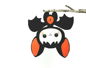 Baby Bat pattern-PDF file-Halloween Ornament-Felt Ornament-DIY-Instant download-Cute Bat toy-Bat-Halloween-Cave Animals