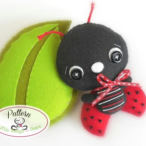 Ladybug PDF sewing pattern-DIY-Nursery decor-Ladybird toy pattern-Instant download-Ladybug ornament-Baby's mobile toy-Garden bug ornaments image 4