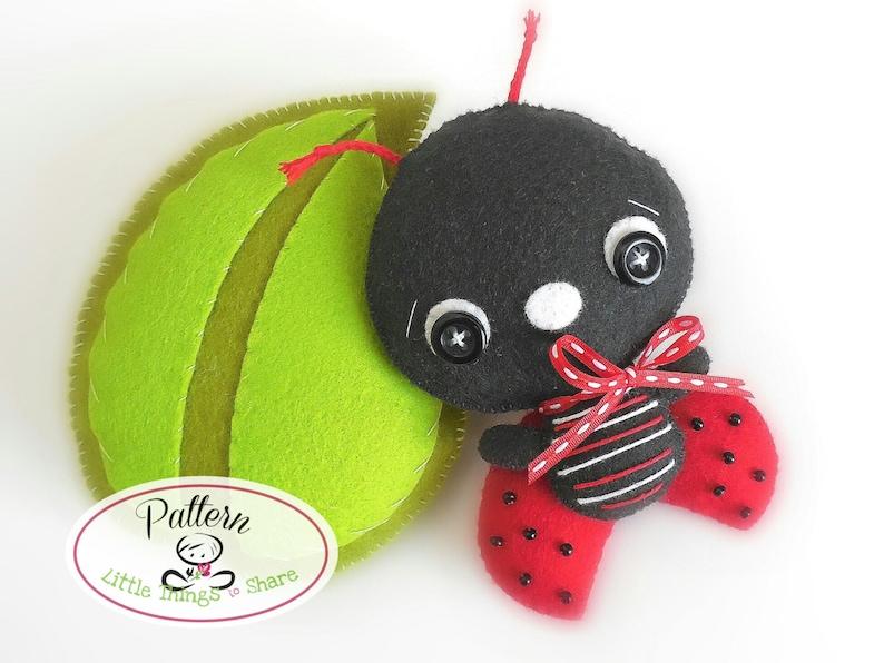 Ladybug PDF sewing pattern-DIY-Nursery decor-Ladybird toy pattern-Instant download-Ladybug ornament-Baby's mobile toy-Garden bug ornaments image 4