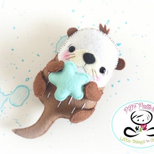 Bubble the Sea Otter PDF pattern-Sea animal toy-DIY-Nursery decor-Instant download-Baby's mobile toy-Cute Sea toy-Sea creatures image 1